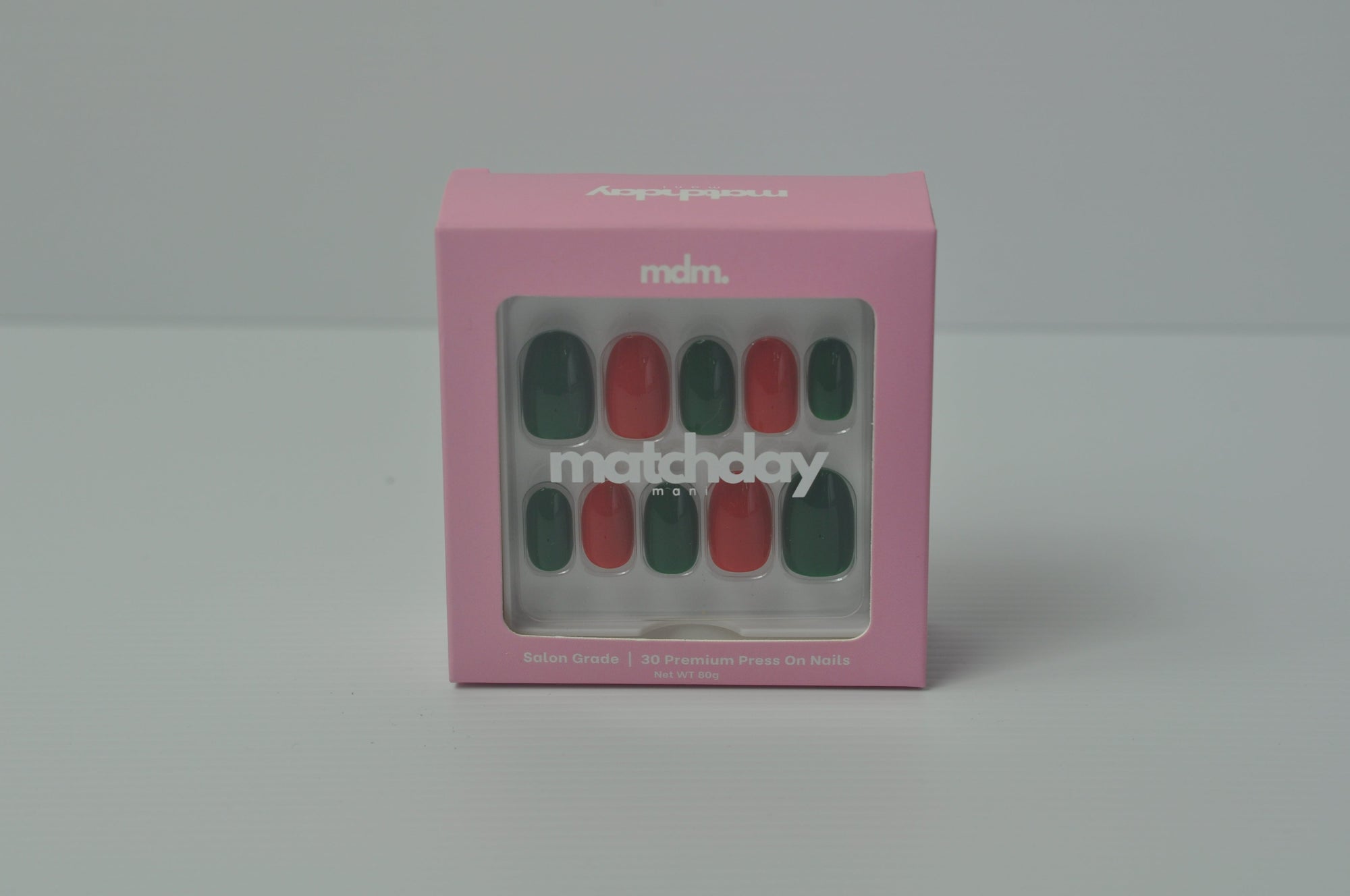 Red and Green   press-on nails (30PC) Matchday Mani
