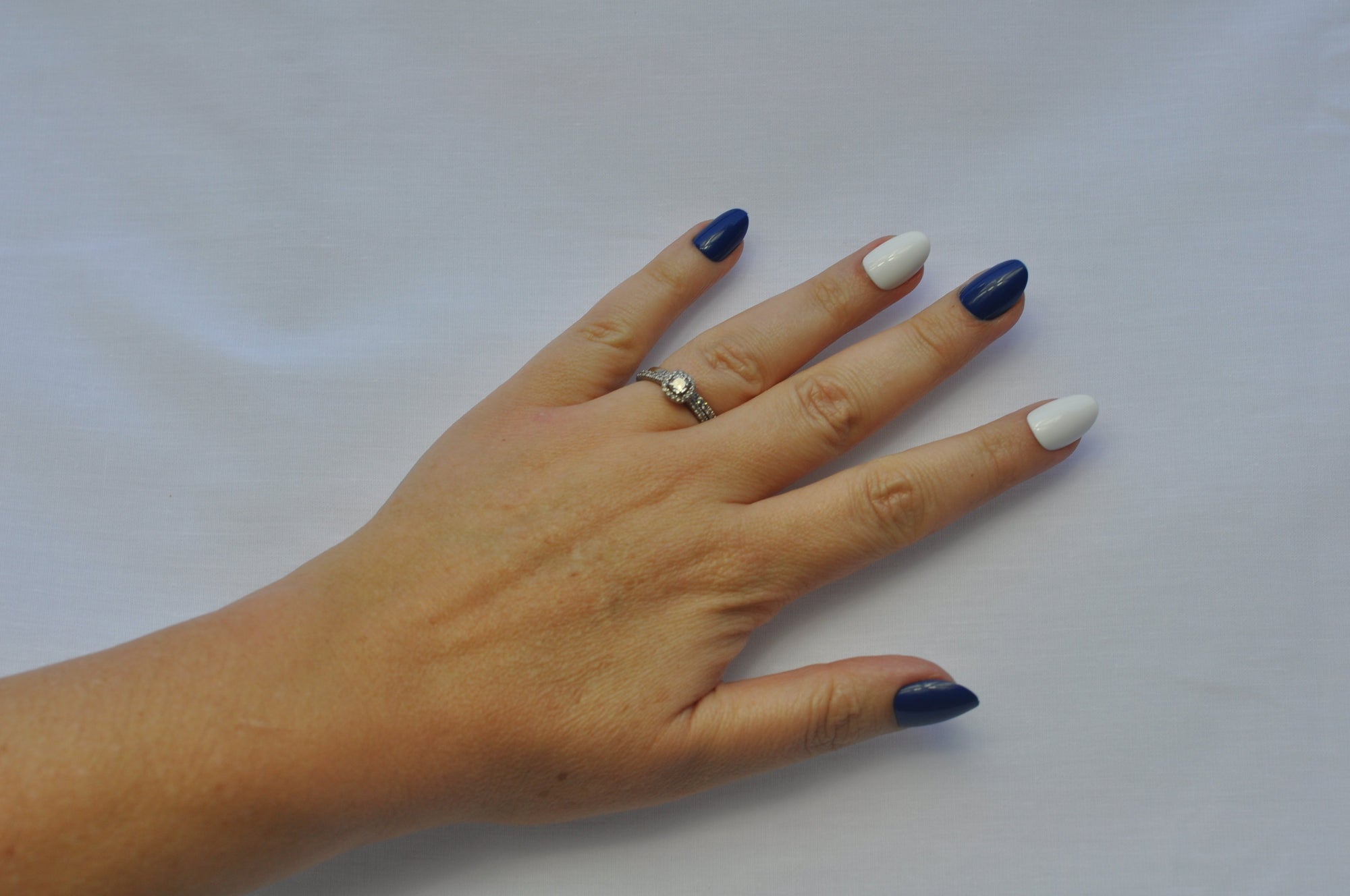 Blue and White  press-on nails (30PC) Matchday Mani